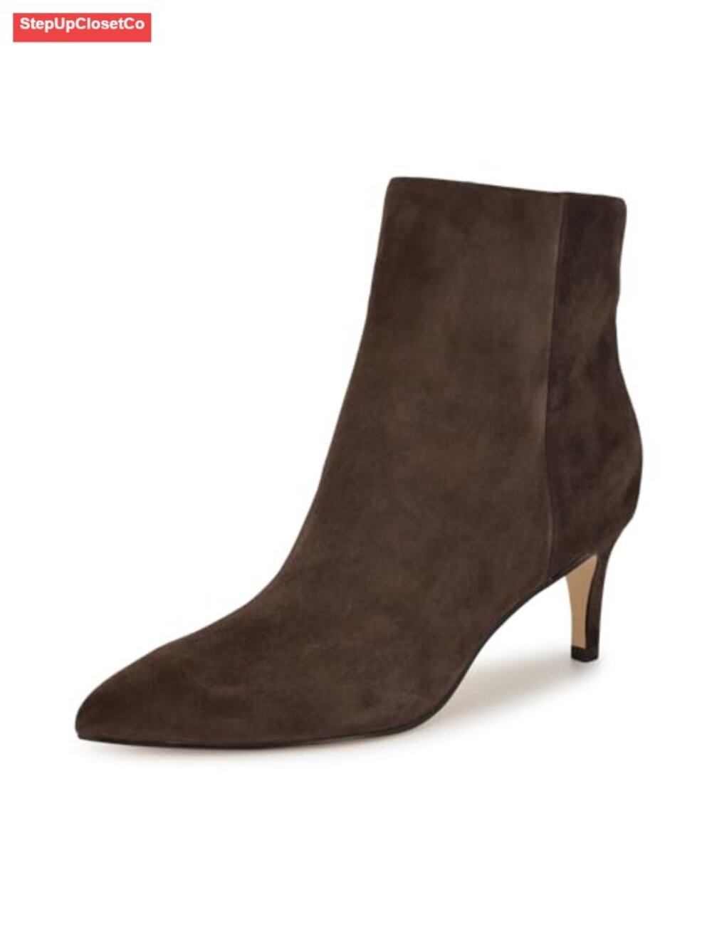 Pointy Toe Stiletto Heel Ankle Booties with Side Zip